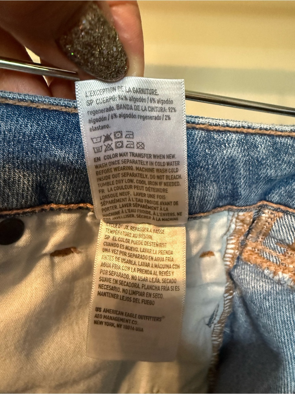 American Eagle Outfitters Distressed Denim Shorts - Light Blue Wash - Picture 8 of 9